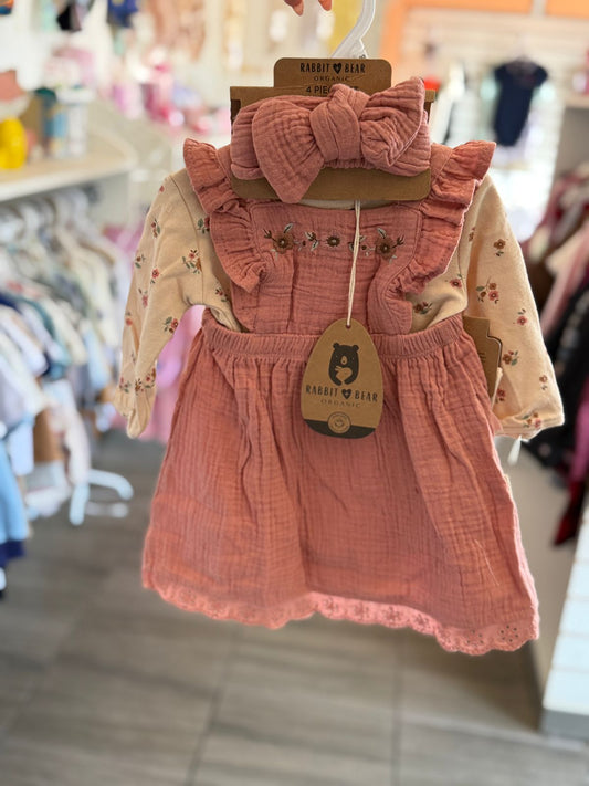 Conjunto Jumper con moño para bebé