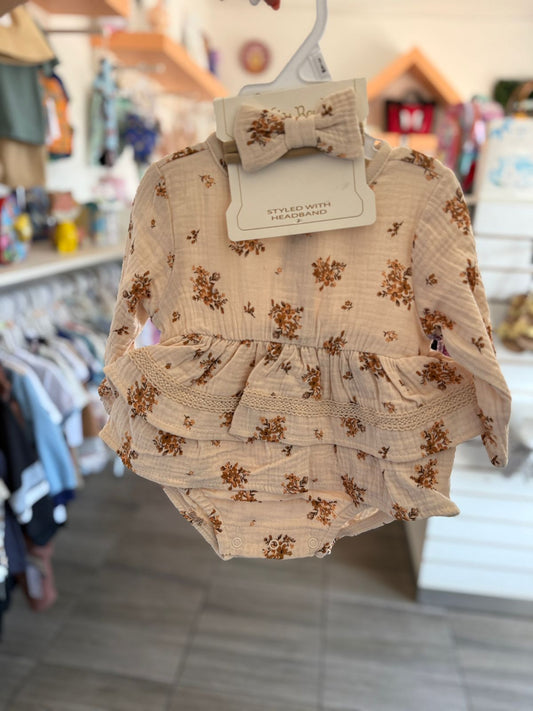 Rompers con moño para bebé